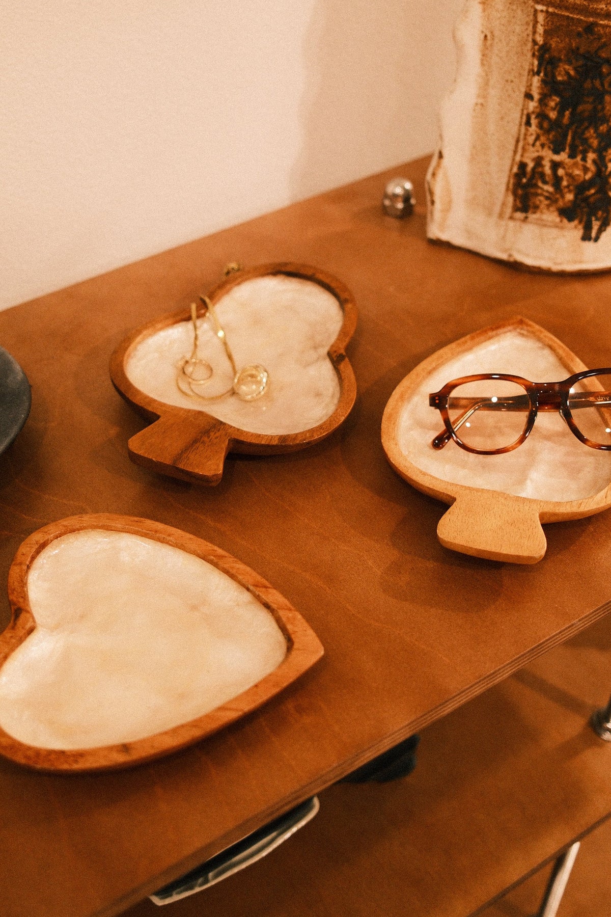 Capiz Shell Lined Wooden Bowls - Club