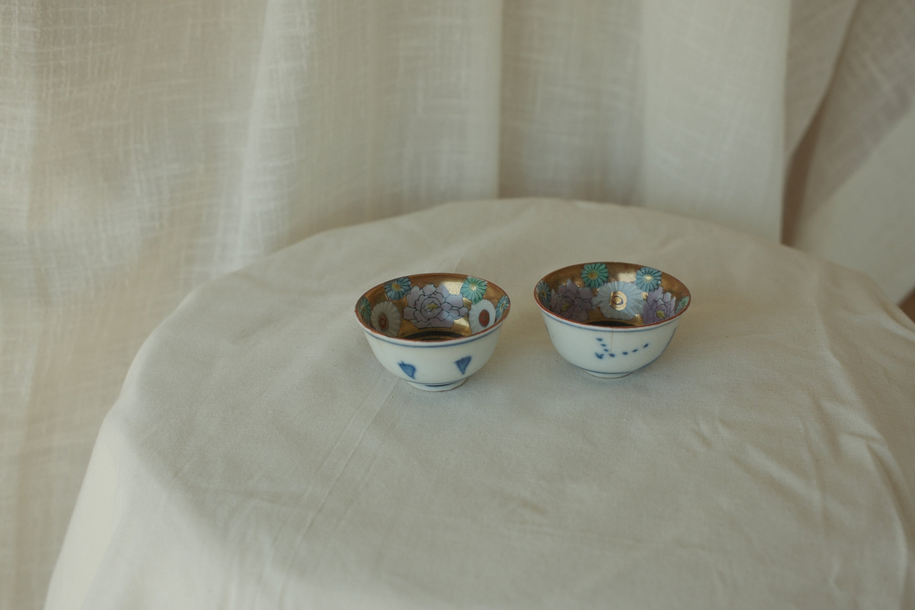 Kutani Kotobuki Sake Cups (Set of 2)
