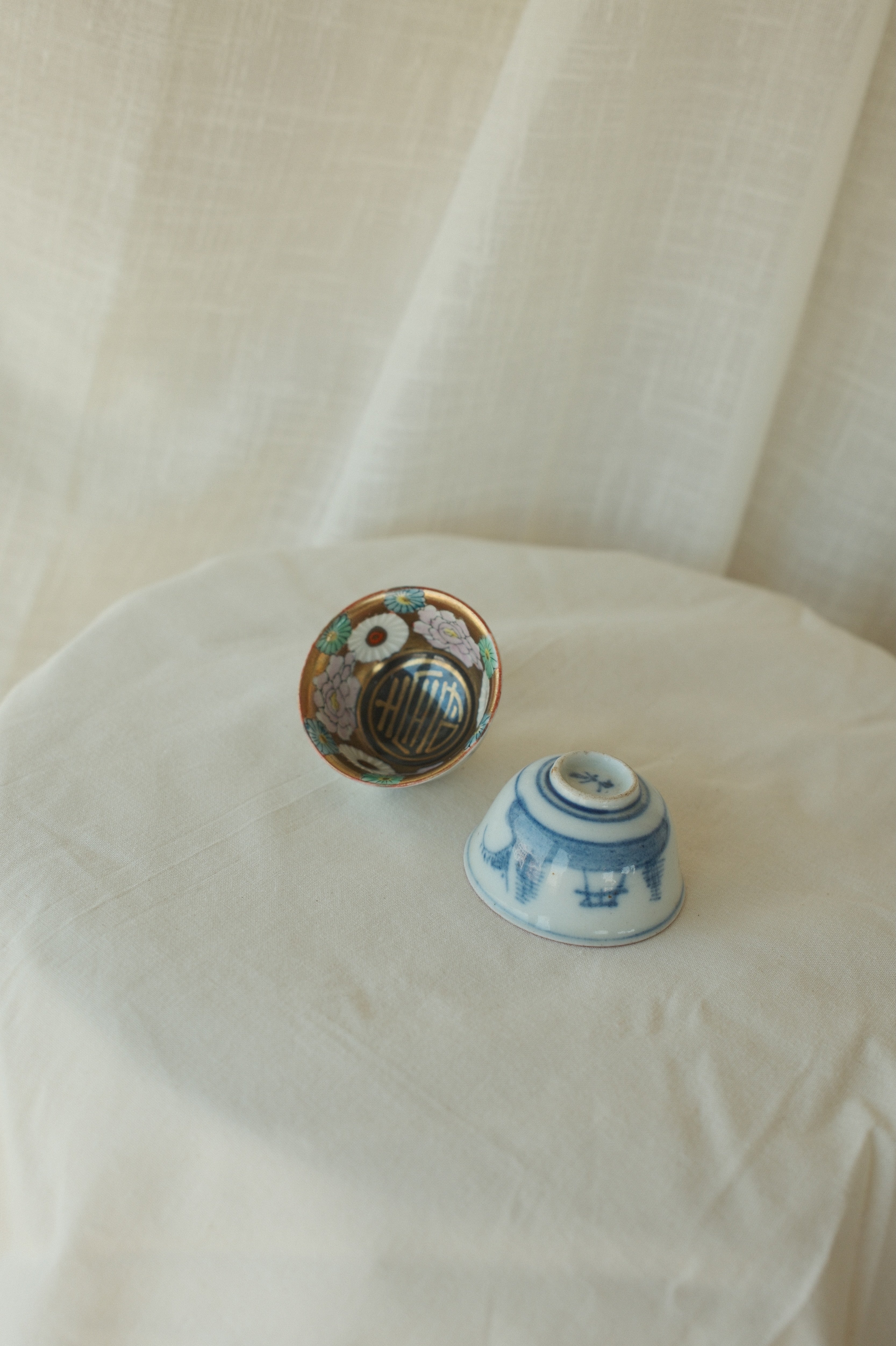Kutani Kotobuki Sake Cups (Set of 2)