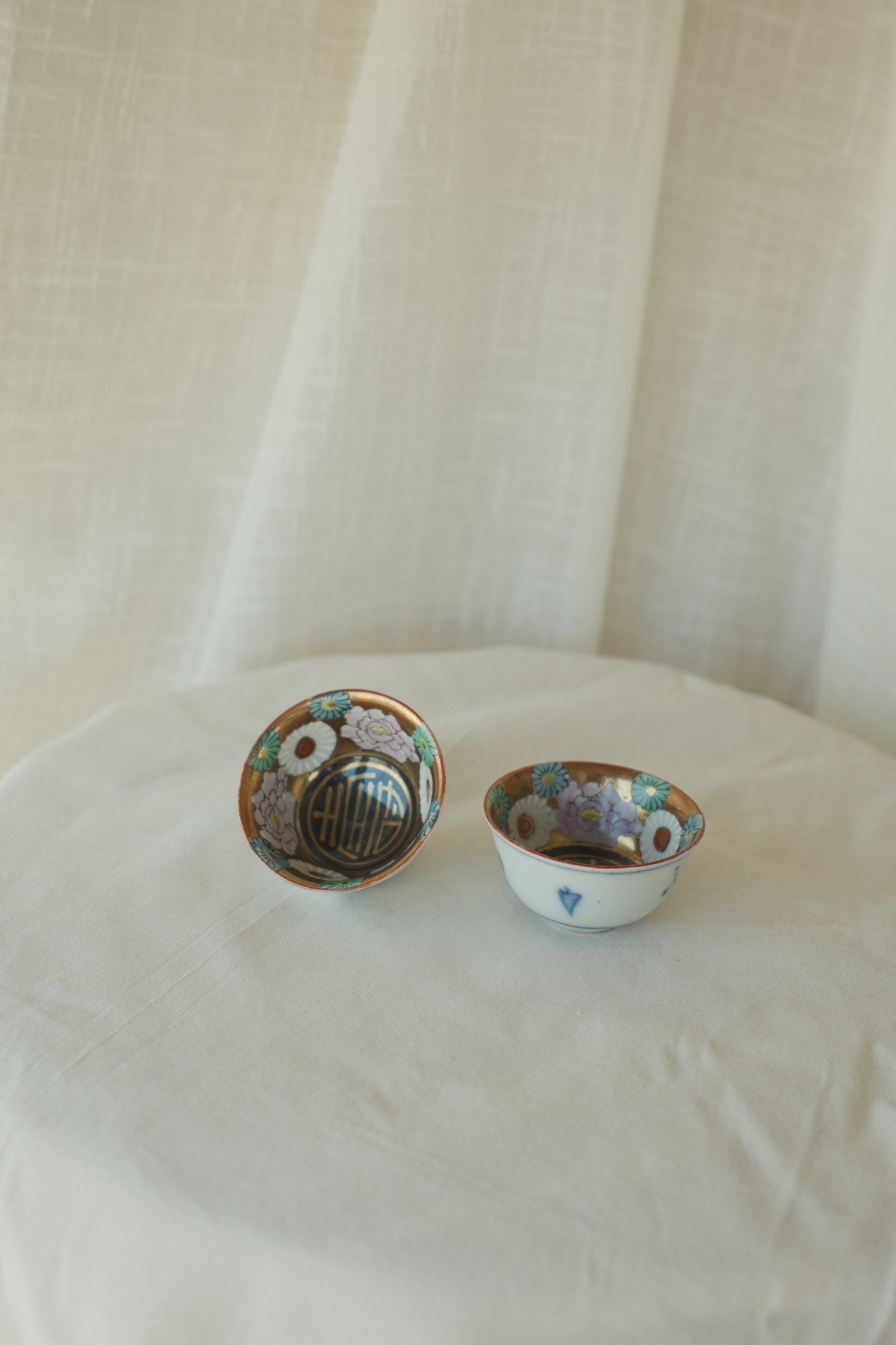 Kutani Kotobuki Sake Cups (Set of 2)