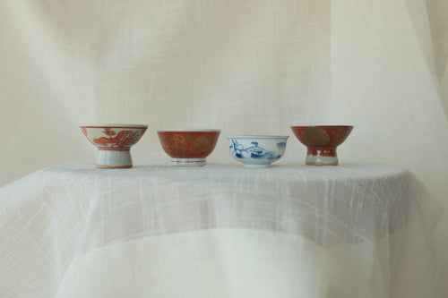 Akae Kutani Sake Cups (Set of 4)