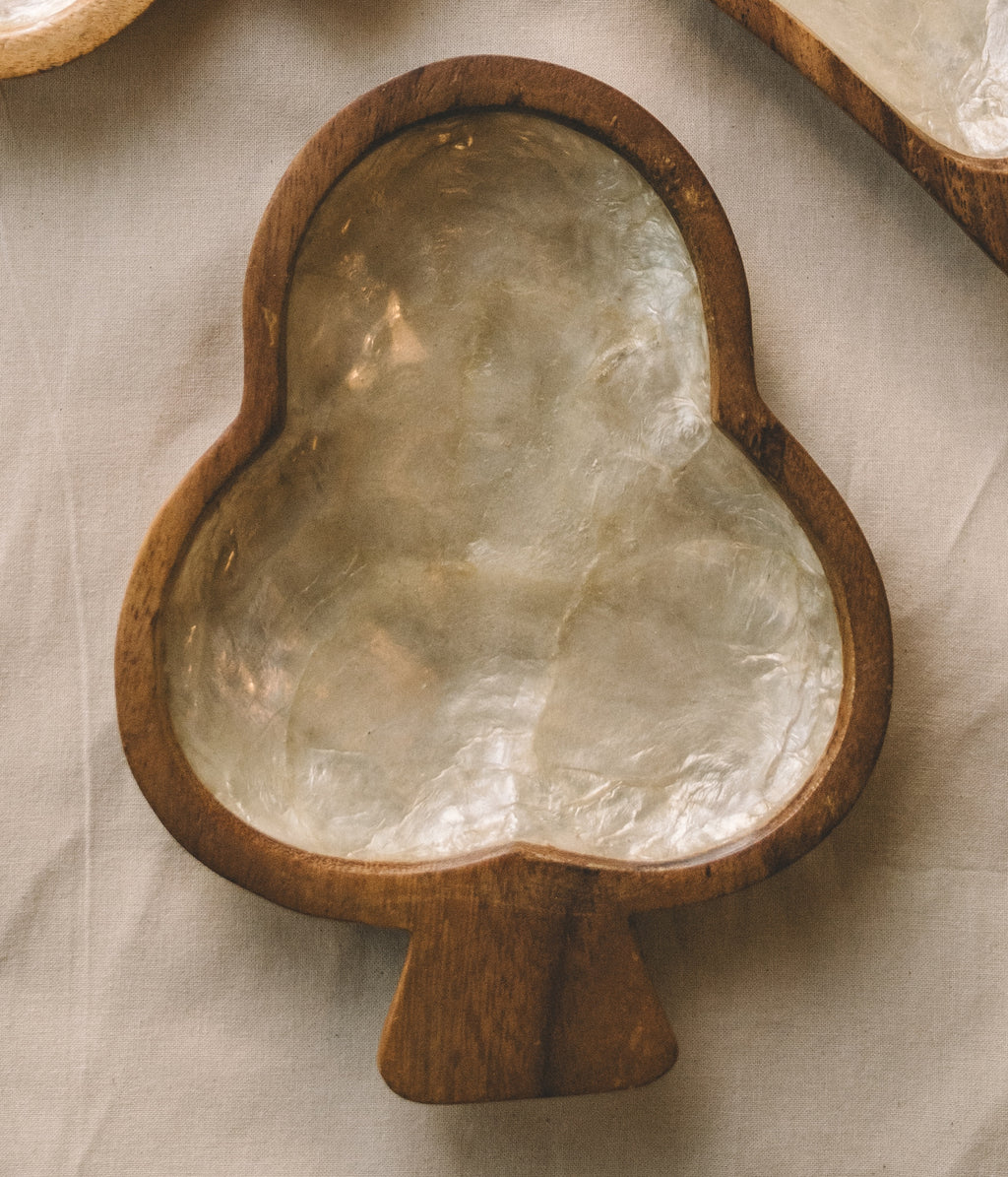 Capiz Shell Lined Wooden Bowls - Club