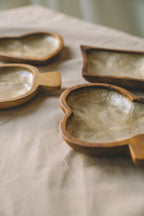 Capiz Shell Lined Wooden Bowls - Spade