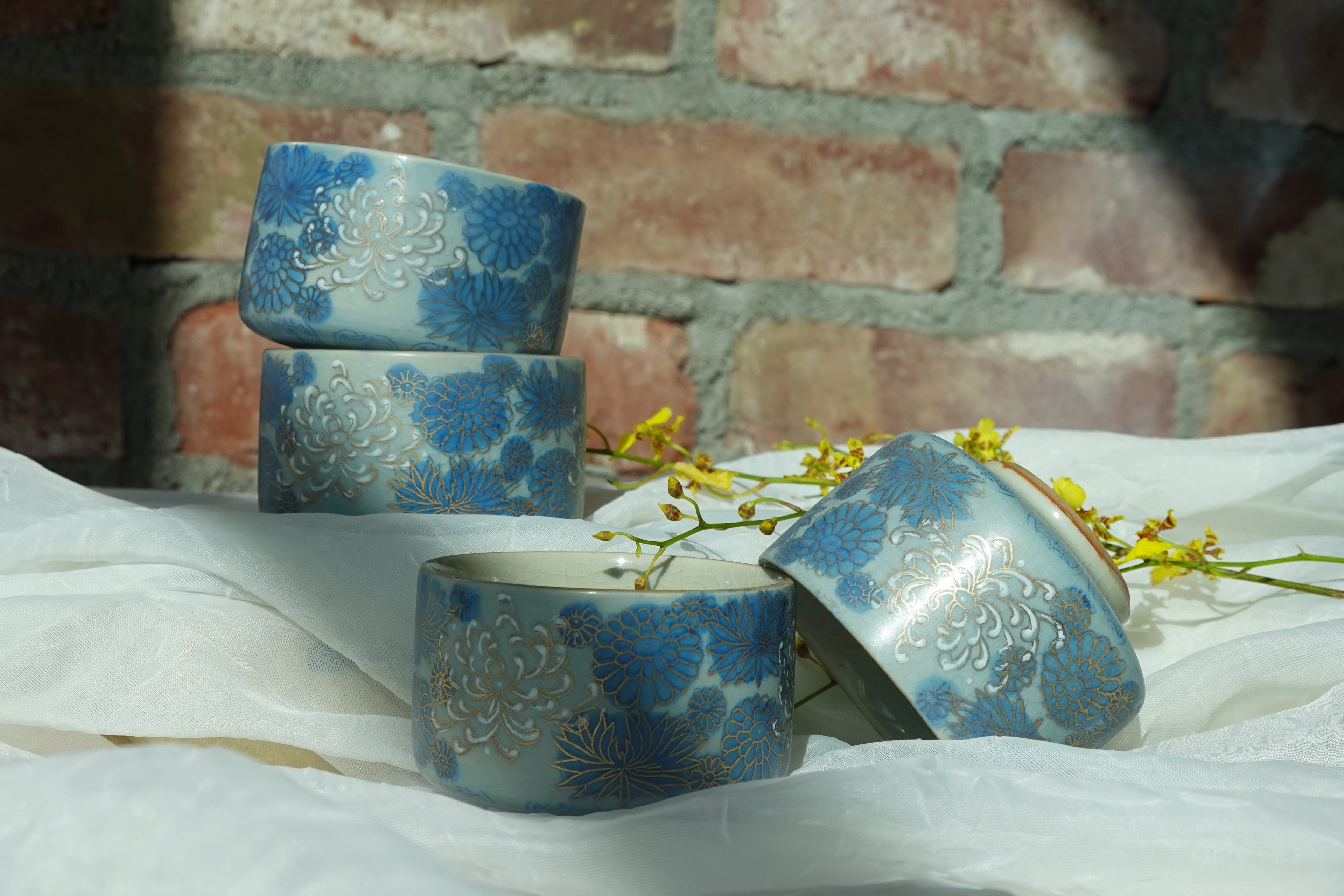 Vintage Kutani Tea Cups (Set of 4)