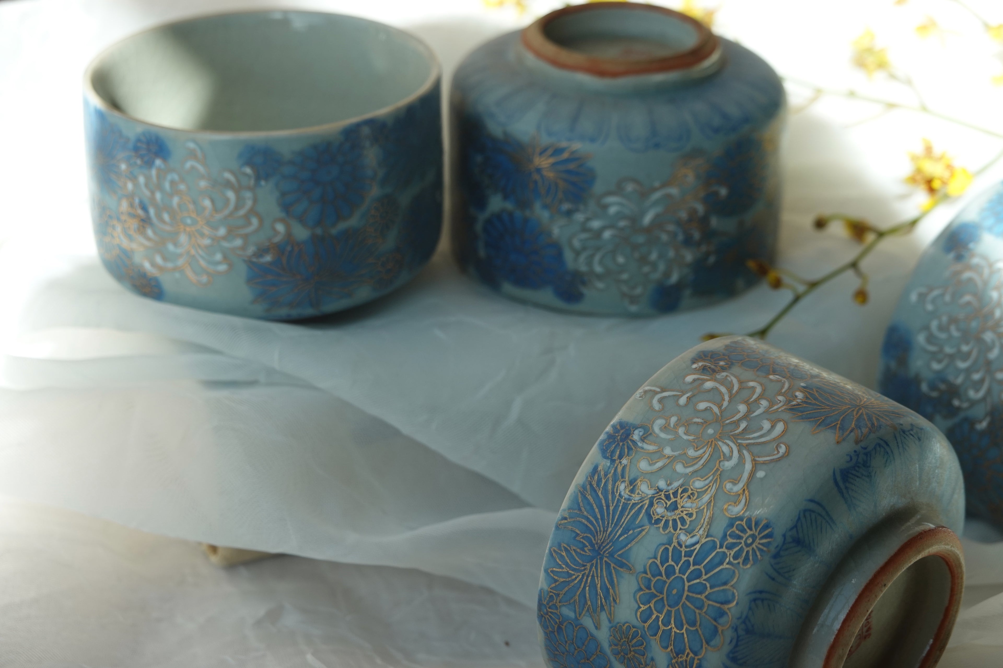 Vintage Kutani Tea Cups (Set of 4)